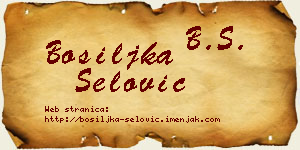 Bosiljka Šelović vizit kartica